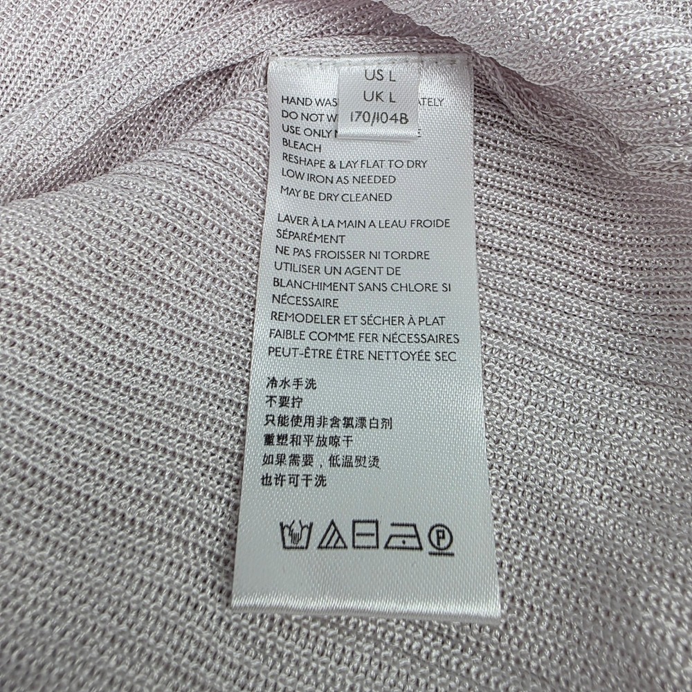 NWT Free People Grey Ribbed Sheer Knit Button Front Cardigan Womens L - Picture 5 of 8